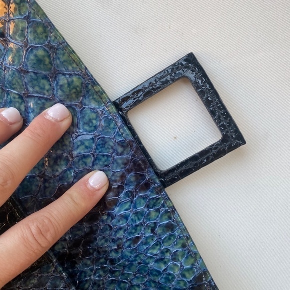 STUNNING authentic LAUDI VIDNI reptile pattern clutch bag - Picture 5 of 9